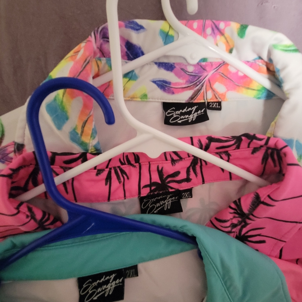 LOT of Three Colorful Sunday Swagger Polo Shirts